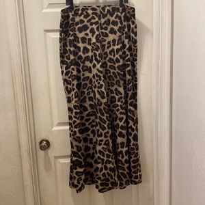 Shein plus 2XL super wide legged cheetah print pants